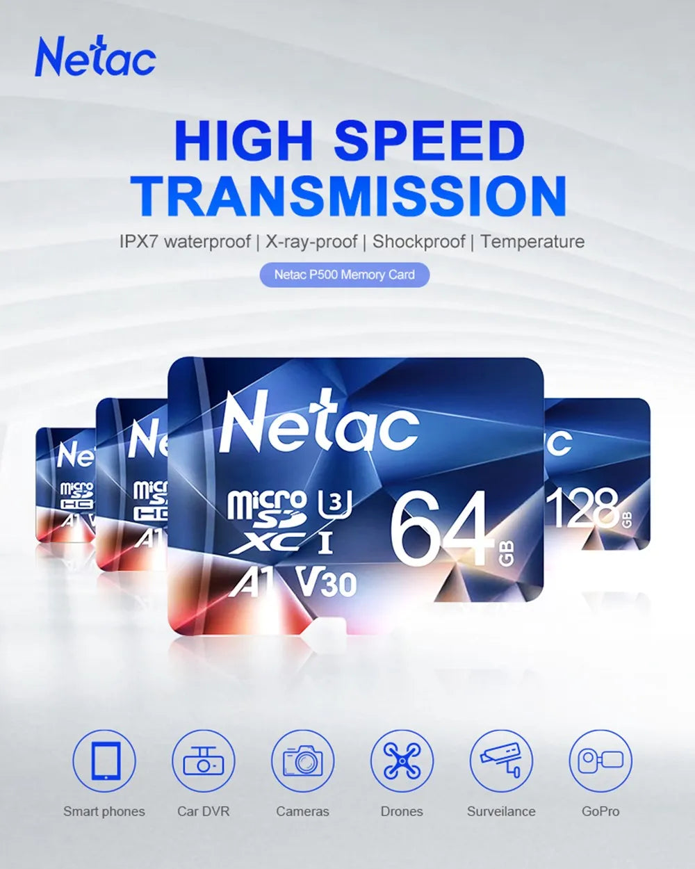 Netac A1 Memory Card 64GB 32GB 16GB Microsd TF SD Card Class10 UHS-1 Flash Card Memory 32 GB Micro SD Card