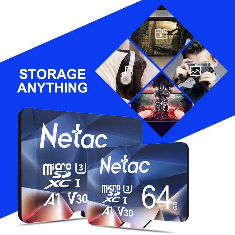 Netac A1 Memory Card 64GB 32GB 16GB Microsd TF SD Card Class10 UHS-1 Flash Card Memory 32 GB Micro SD Card