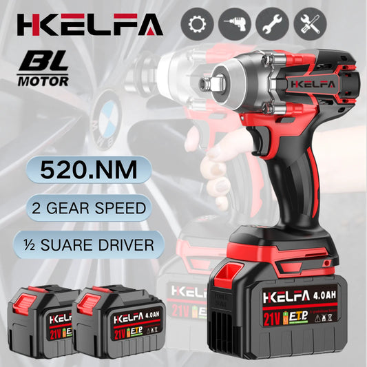 520N.M Brushless Electric Impact Wrench  Impact guns 1/2 Reverse Cordless Electric Wrench for Makita 18V Battery Power Tool