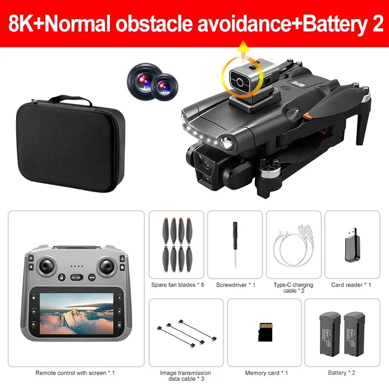 Lenovo V198MAX GPS Drone 8K Professional Camera Aerial FPV Brush Laser Obstacle with Large Screen Remote Control Folding Dron