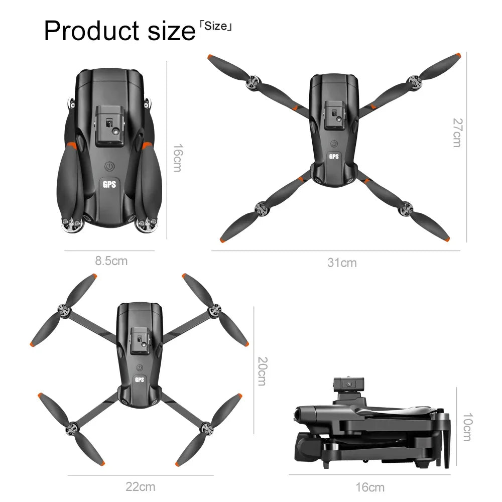 Lenovo V198MAX GPS Drone 8K Professional Camera Aerial FPV Brush Laser Obstacle with Large Screen Remote Control Folding Dron