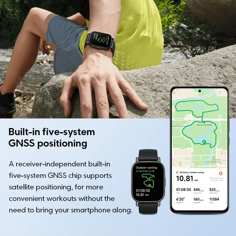 Global Version Redmi Watch 5 Lite 1.96'' AMOLED display 18-Day Battery life Built-in GNSS 5ATM Bluetooth® calling