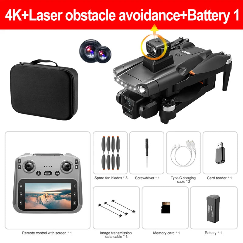 Lenovo V198MAX GPS Drone 8K Professional Camera Aerial FPV Brush Laser Obstacle with Large Screen Remote Control Folding Dron