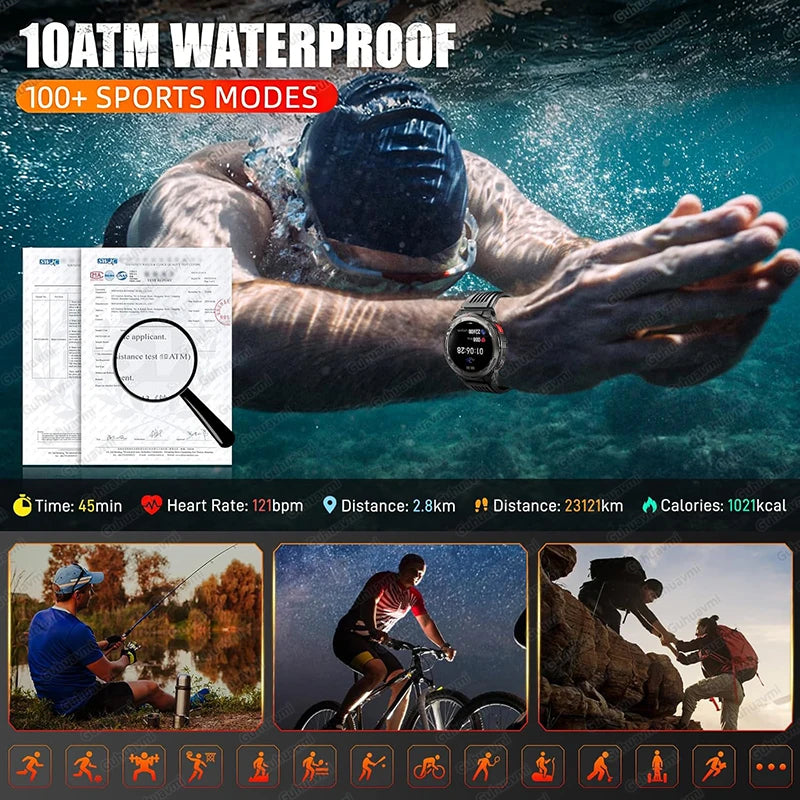 2026 New T-Rex 3 Pro Smart Watch 1100mAh Long Battery Dual-Band GPS 10ATM Waterproof Military Grade Sports Outdoor Smartwatches