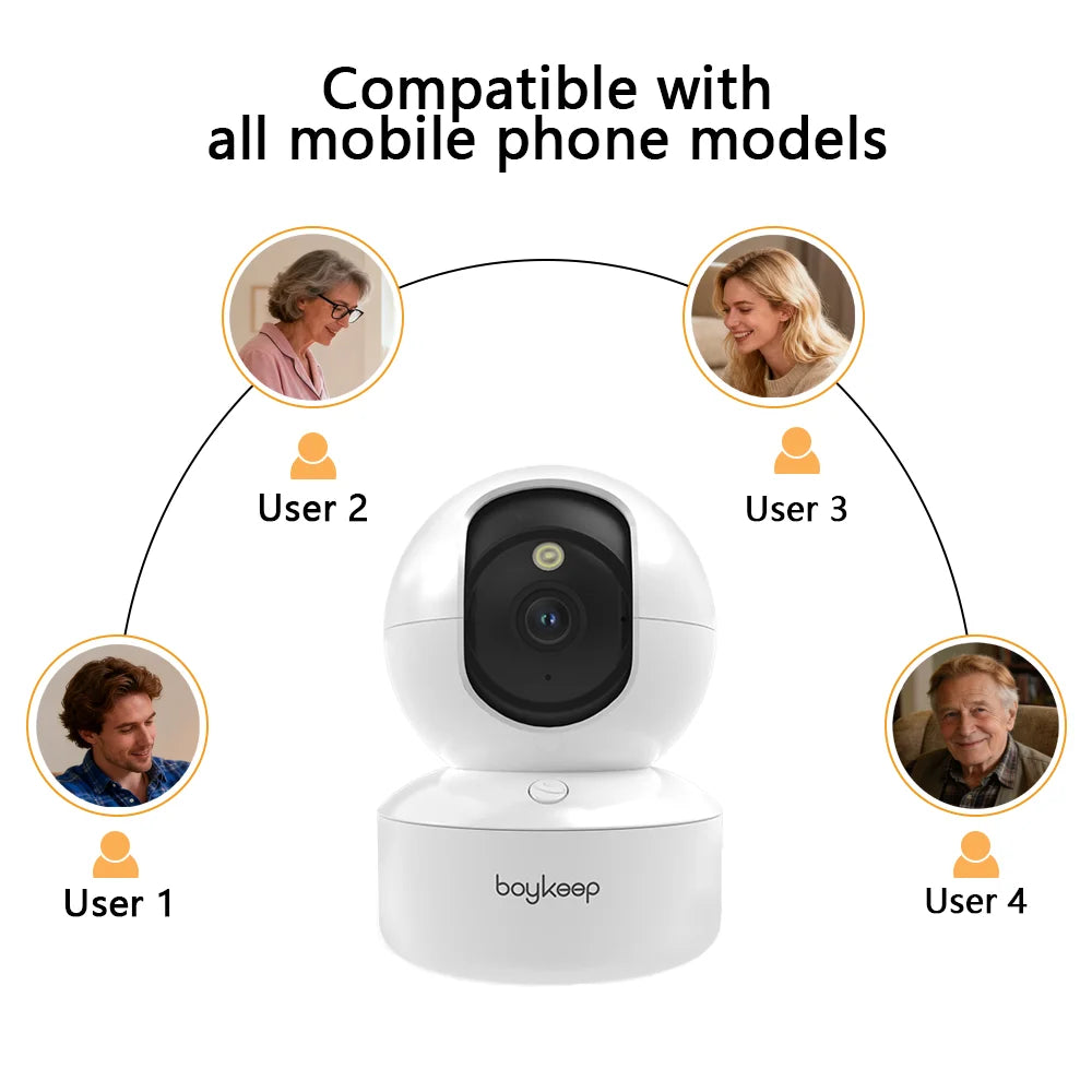 BoyKeep 3MP 5G/2.4GHz WiFi Indoor Home Security IP Smart Baby Monitor Camera Automatic Tracking 24/7 Video Surveillance Camera
