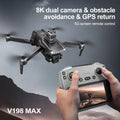Lenovo V198MAX GPS Drone 8K Professional Camera Aerial FPV Brush Laser Obstacle with Large Screen Remote Control Folding Dron