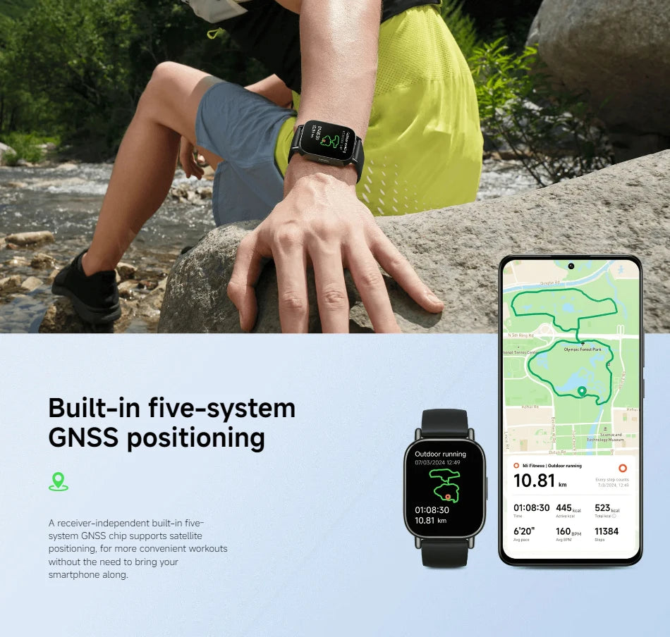 Global Version Redmi Watch 5 Lite 1.96'' AMOLED display 18-Day Battery life Built-in GNSS 5ATM Bluetooth® calling