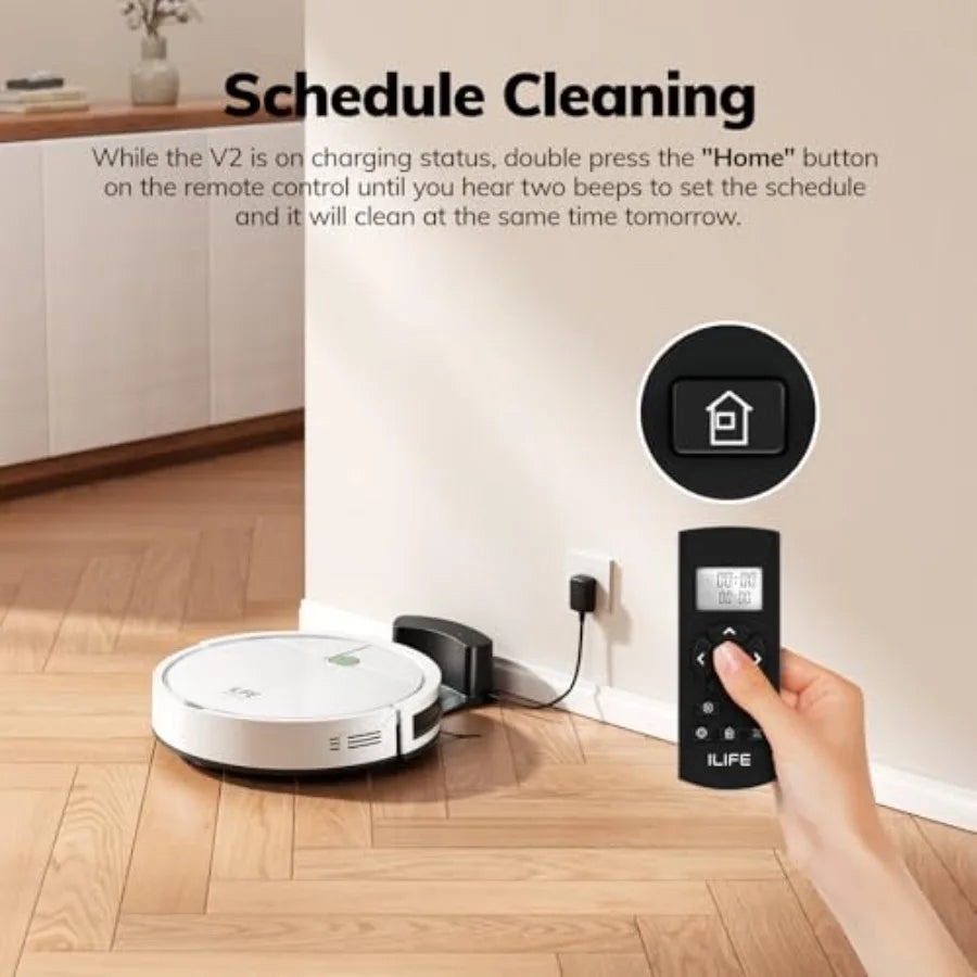 V2 Robot Vacuum Cleaner, Tangle-Free Suction, 120 Mins Runtime, Slim, Self-Charging Robotic Vacuum Cleaner, Ideal for Pet Hair