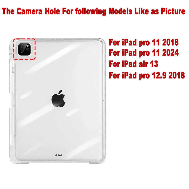 Acrylic Case For ipad 12th 11th Pro air 11 13 M4 12.9 Cover iPad 4th 5th 10th 10.9 9.7 Clear Hard Funda iPad 7th 8th 9th 10.2
