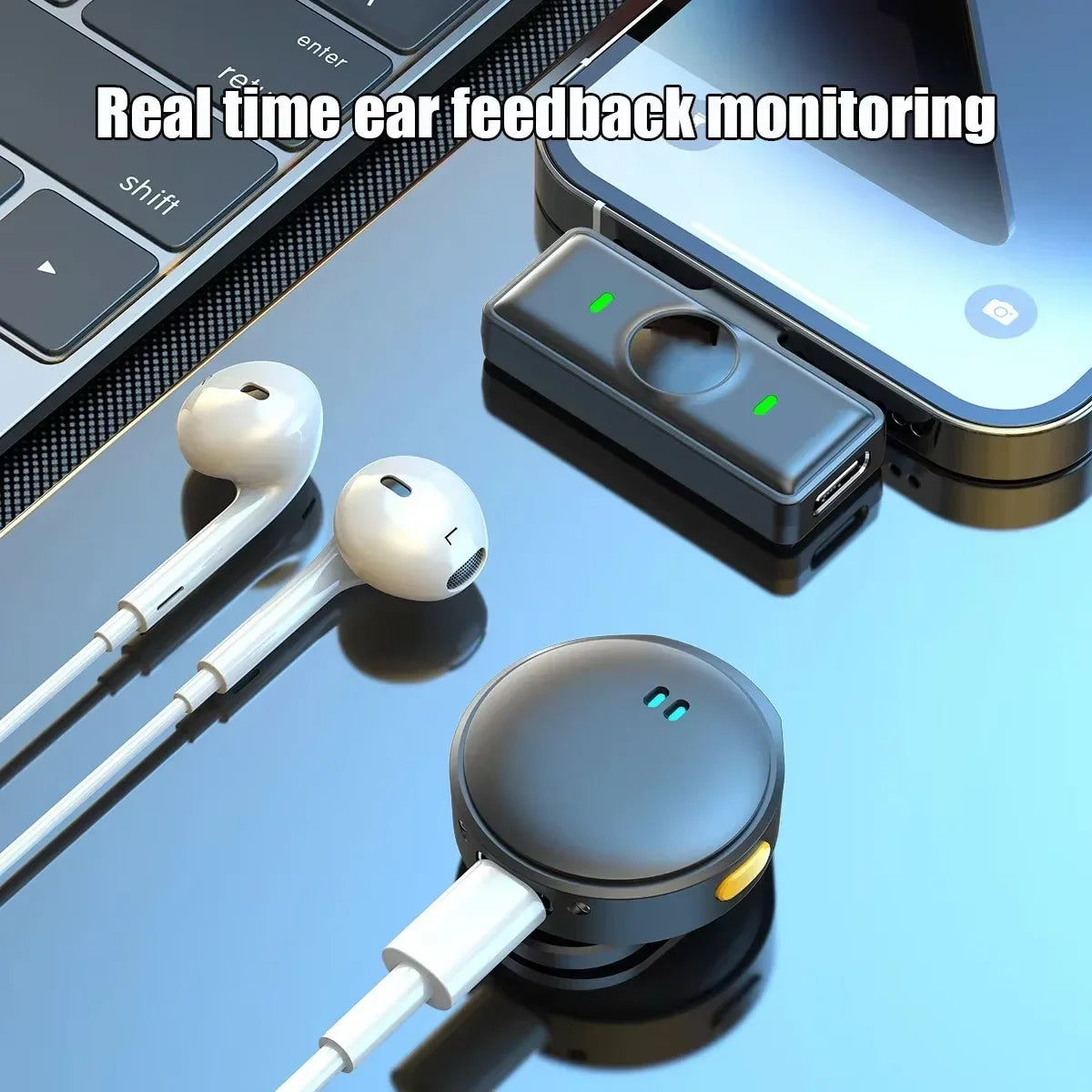 Lavalier Microphone 2.4GHz Wireless Microphone Magnetic Suction Microphone with Charging Case for Video Recording Plug and Play